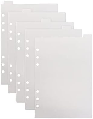 etspolt A5 Binder Divider with Tabs, Vertical Binder Divider 6 Ring Plastic Clear Index Page Tabs, 5 | Amazon (US)