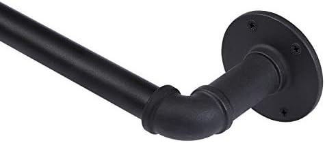 1 Inch Industrial Curtain Rod, Curtain Rod for Windows 66 to 120, Curtain Rods, Black Curtain Rod... | Amazon (US)