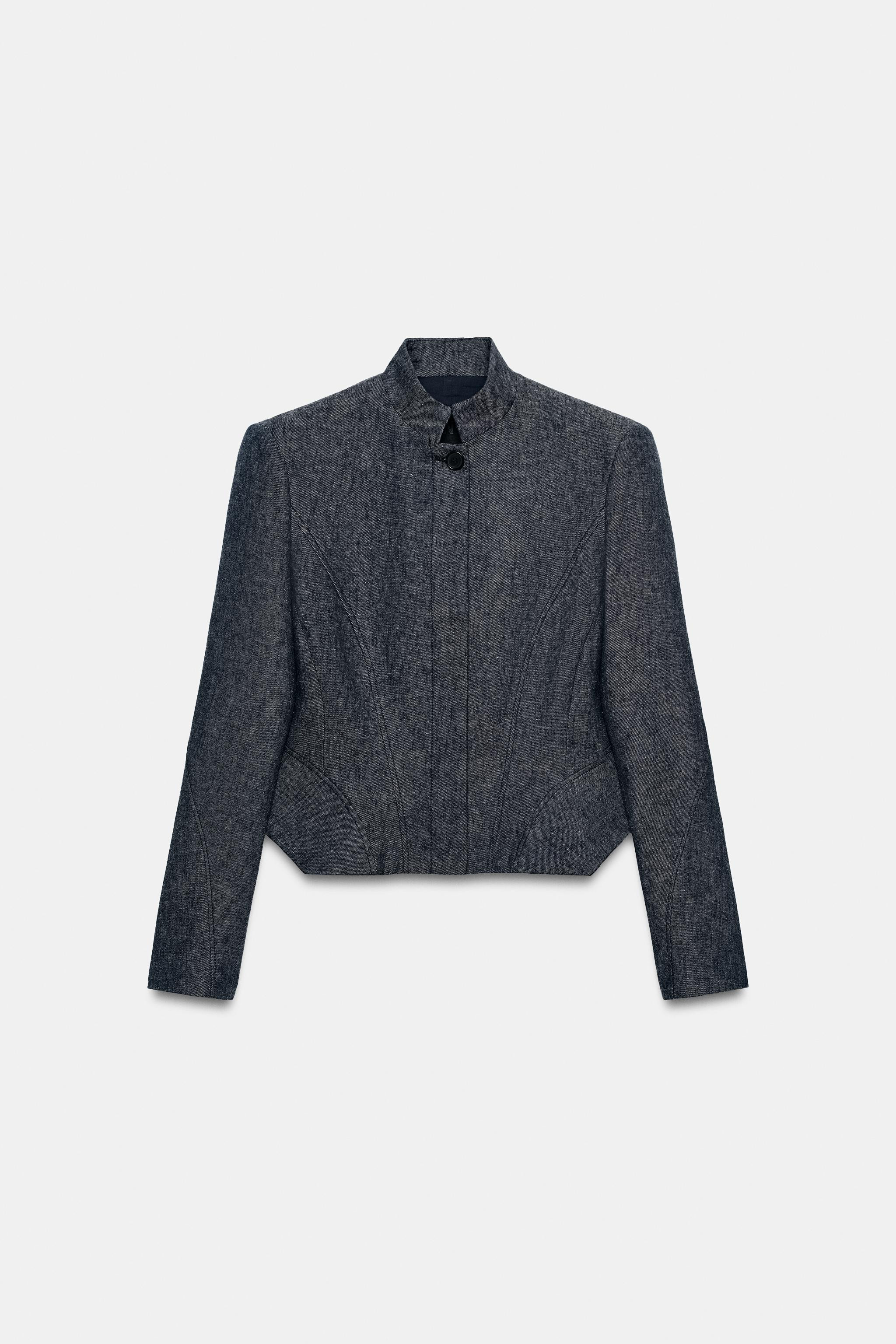 ZW COLLECTION LINEN PEPLUM JACKET | Zara US