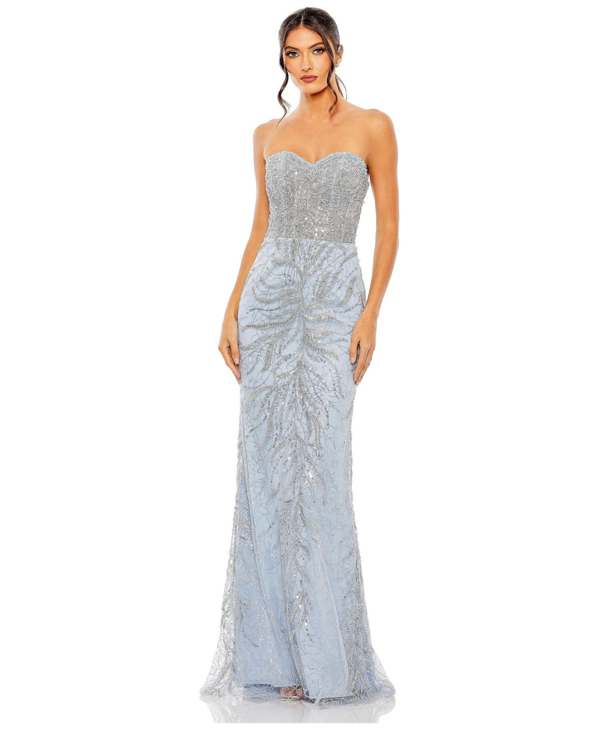 Mac Duggal Women's Strapless Embellished Gown - Powder blue | Macy's