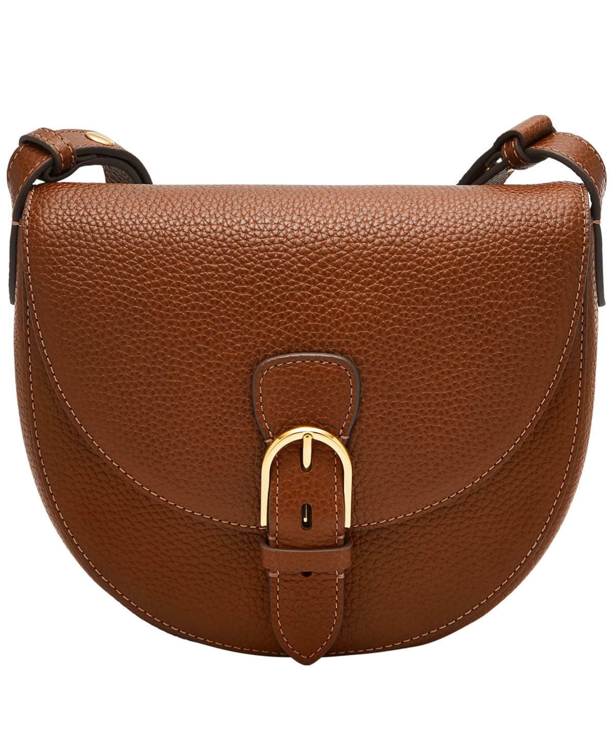 Fossil Everleigh Leather Small Flap Crossbody Bag - Brown | Macy's