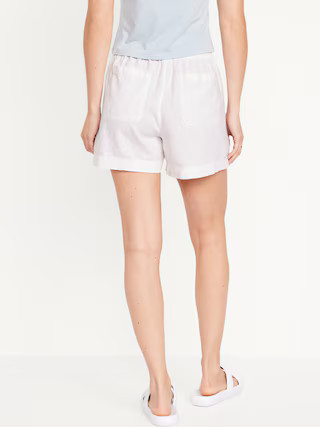 High-Waisted Linen-Blend Pull-On Shorts -- 3.5-inch inseam | Old Navy (US)