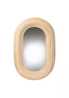 bali & pari Drucilla Modern Bohemian Natural Rattan Oval Wall Accent Mirror | Belk