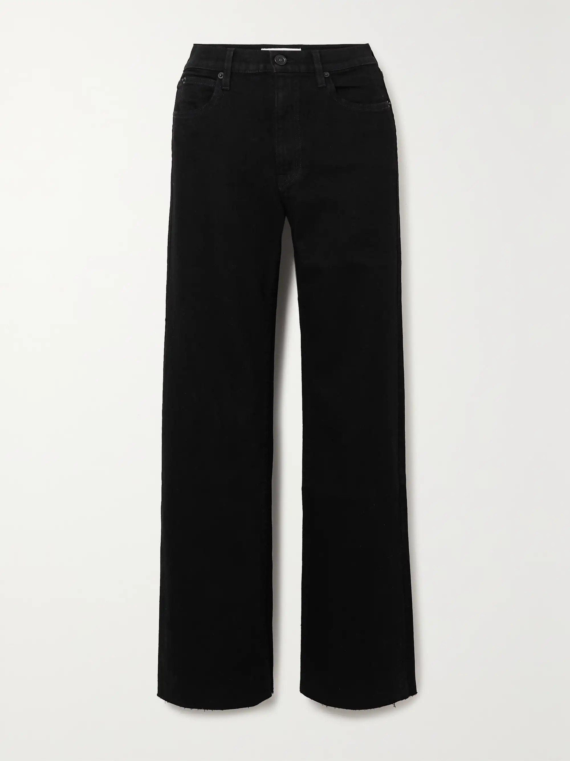 + NET SUSTAIN Grace frayed high-rise wide-leg organic jeans | NET-A-PORTER (UK & EU)