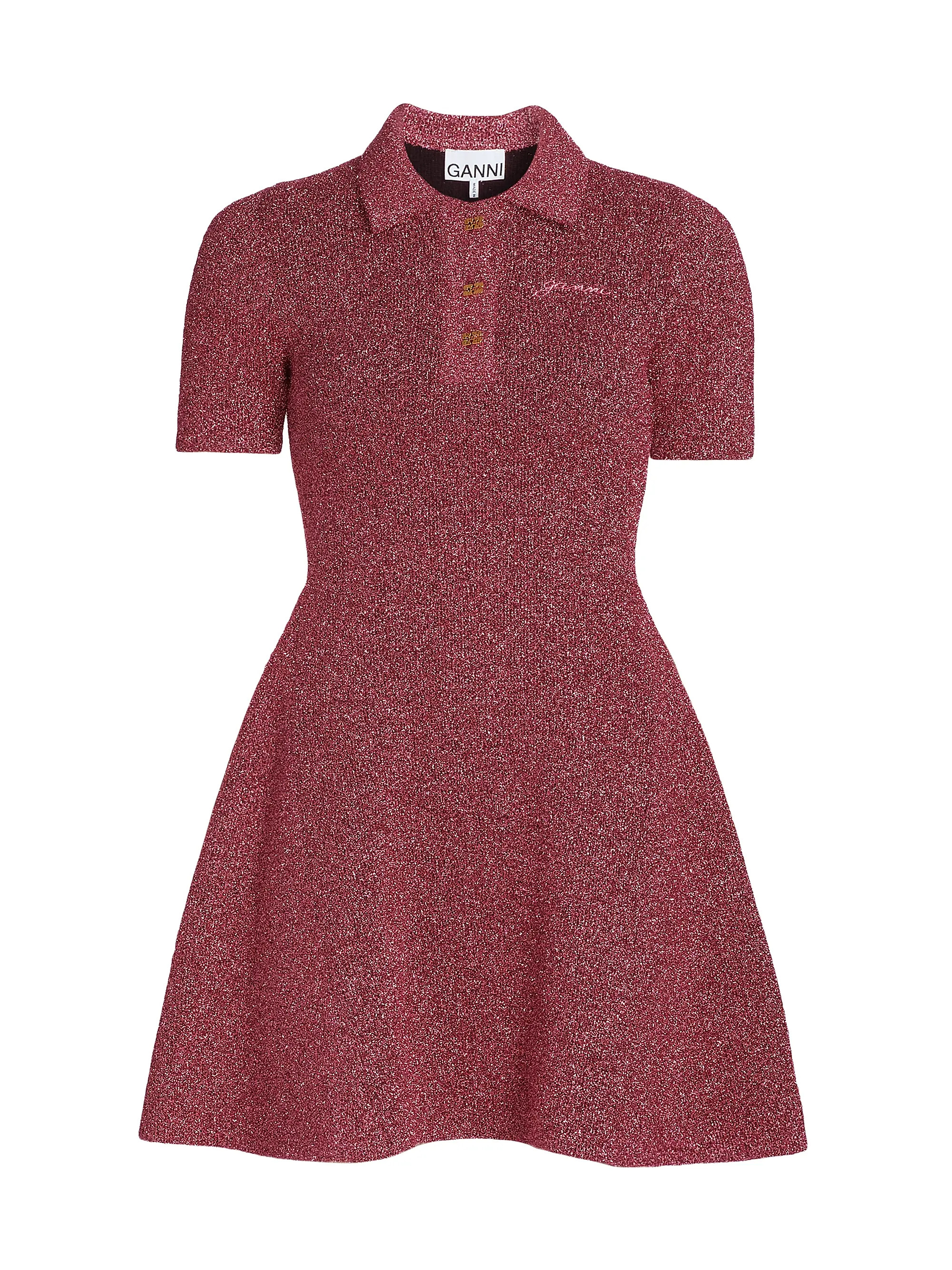 Sparkle Knit Polo Minidress | Saks Fifth Avenue