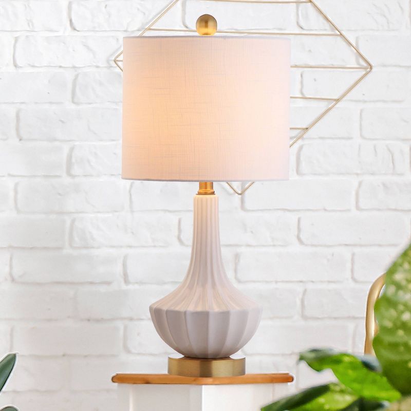 21.5" Ceramic Parker Mini Table Lamp (Includes LED Light Bulb) White - JONATHAN Y | Target