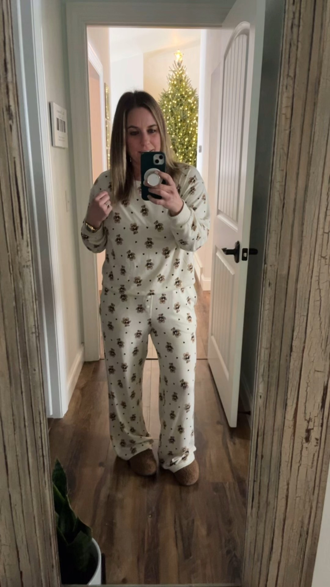The softest teddy bear pajamas from AE. I would suggest sizing down.  I ordered my normal size medium and I didn’t like and then I got the small and they fit perfectly. Now I grab them every time they’re out of the wash. I’ll also tag the cutest matching pajamas that I got my tween daughter - hers are silky soft, and she loves them. Also, make sure you grab my favorite slippers ever these brown fuzzy slippers are the best ! This would make for a great gift idea this Christmas or any woman or even teen! 

#LTKmomlife #LTKGiftGuide