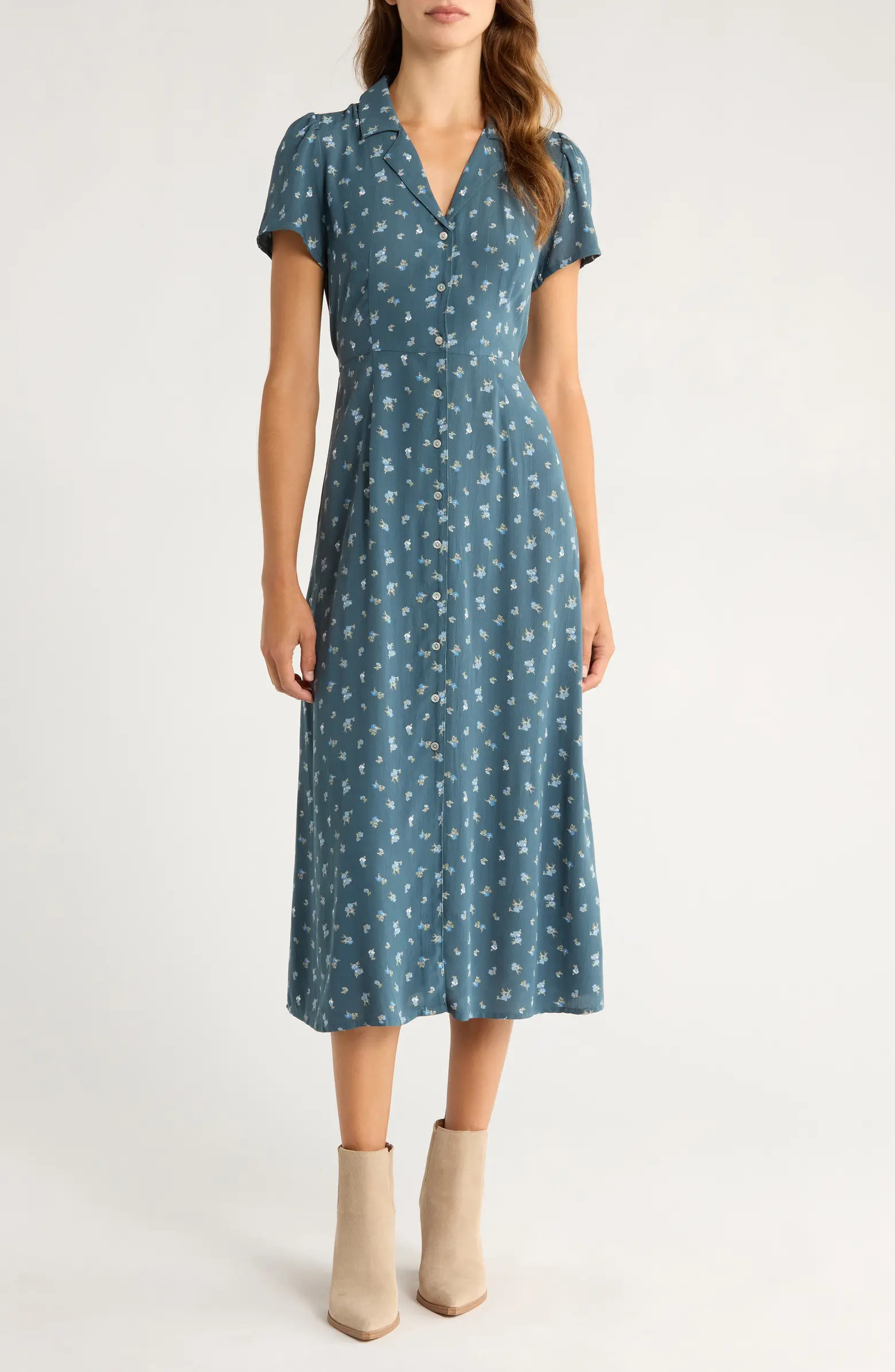 Front Button Midi Dress | Nordstrom