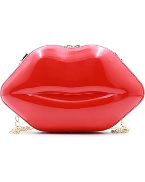 LoveWLC Red Lip Clutch Purse,novelty PU mini Evening handbags Crossbody Bag for Women trendy | Amazon (US)