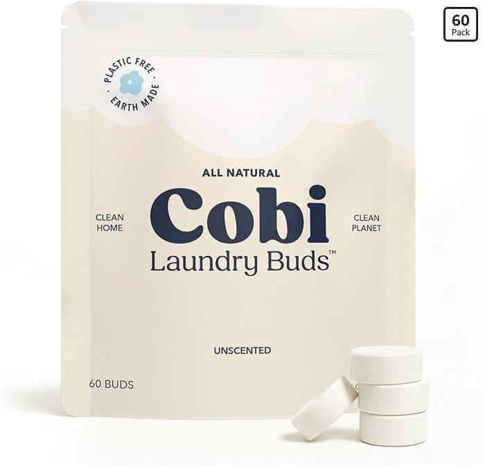 Cobi Clean Laundry Detergent Buds, Plant-Powered, Hypoallergenic, 60 Count, Dye-Free, Cruelty-Fre... | Amazon (US)