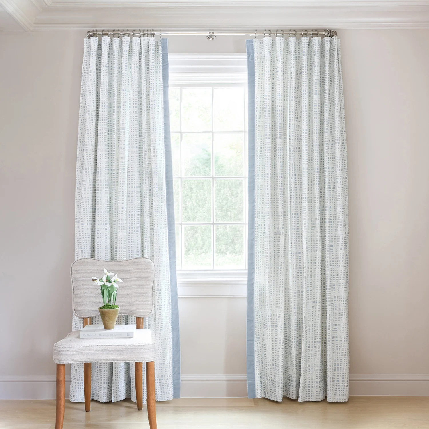 Custom Gingham Curtains in Sky Blue - Pepper Home | Pepper