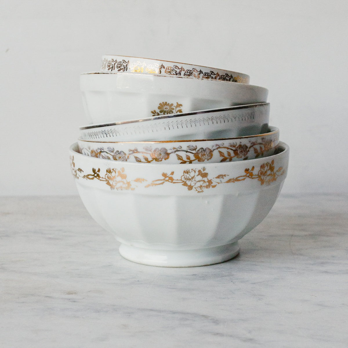 Set of 5 French Cafe Bowls | Elsie Green US