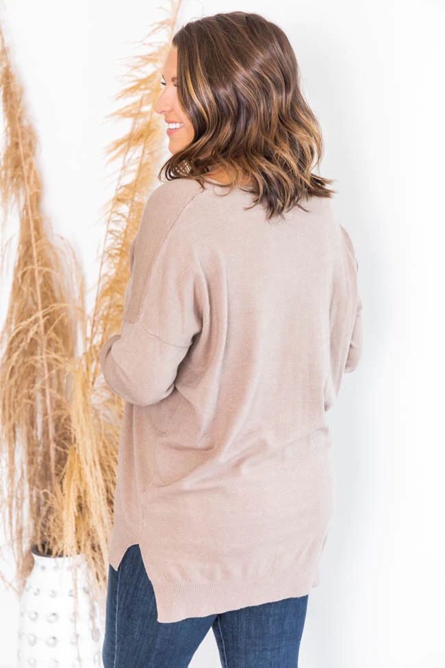 Something On Your Mind Beige Sweater | The Pink Lily Boutique