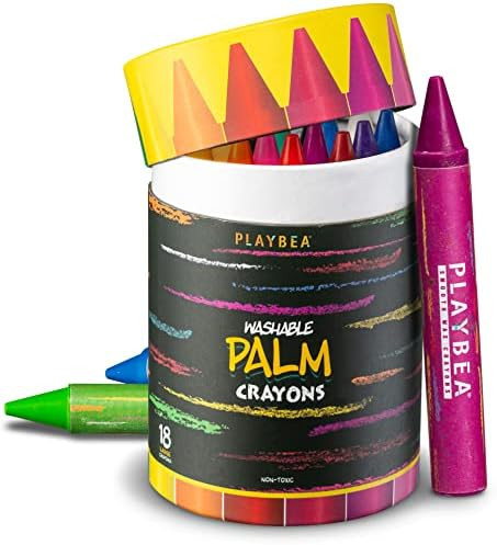 18 Colors Jumbo Crayons for Kids Ages 2-4 - Non Toxic Washable Toddler Crayons for Kids Ages 4-8 ... | Amazon (US)