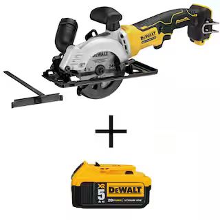 DEWALT ATOMIC 20-Volt MAX Cordless Brushless 4-1/2 in. Circular Saw with (1) 20-Volt Battery 5.0A... | The Home Depot