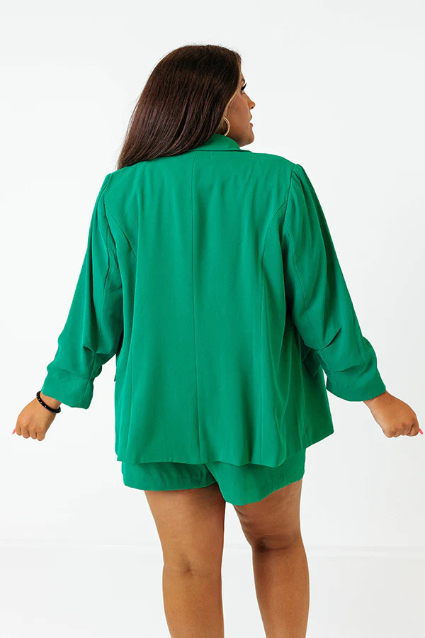Ready To Remix Blazer In Green Curves • Impressions Online Boutique | Impressions Online Boutique