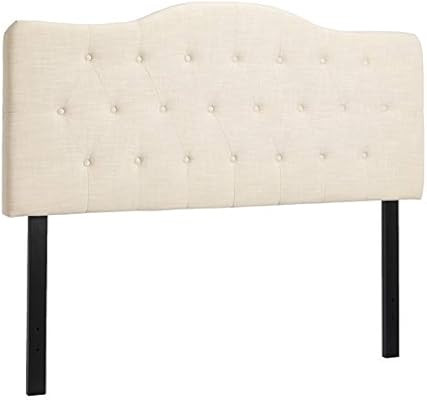First Hill Upholstered Tufted Headboard, Queen, Ivory | Amazon (US)