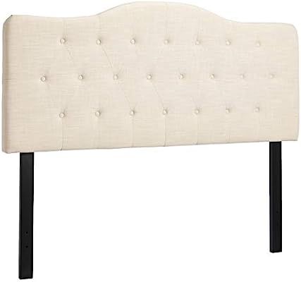 First Hill Upholstered Tufted Headboard, Queen, Ivory | Amazon (US)