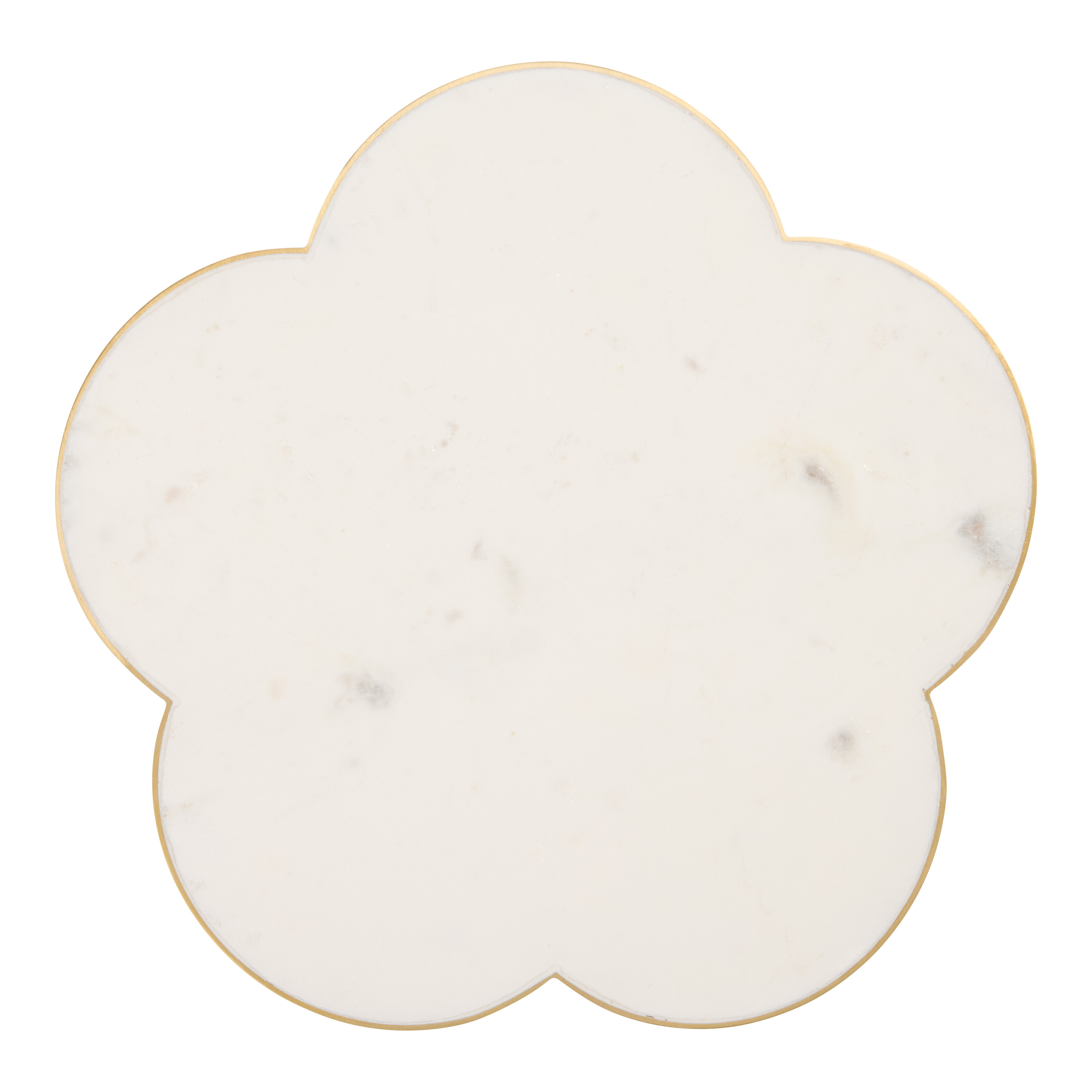 White Marble and Gold Metal Flower Serving Board | World Market