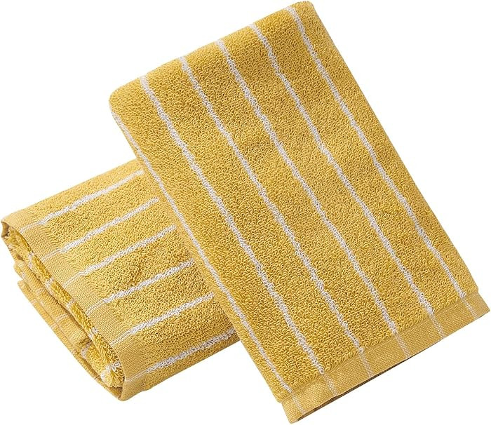 HEAVYWOOD Hand Towels Set of 2 Striped 100% Cotton Reversible, Soft & Absorbent Decorative Hand T... | Amazon (US)