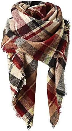 American Trends Womens Fall Winter Scarf Plaid Tassel Soft Warm Blanket Scarves Womens Shawl Wrap... | Amazon (US)
