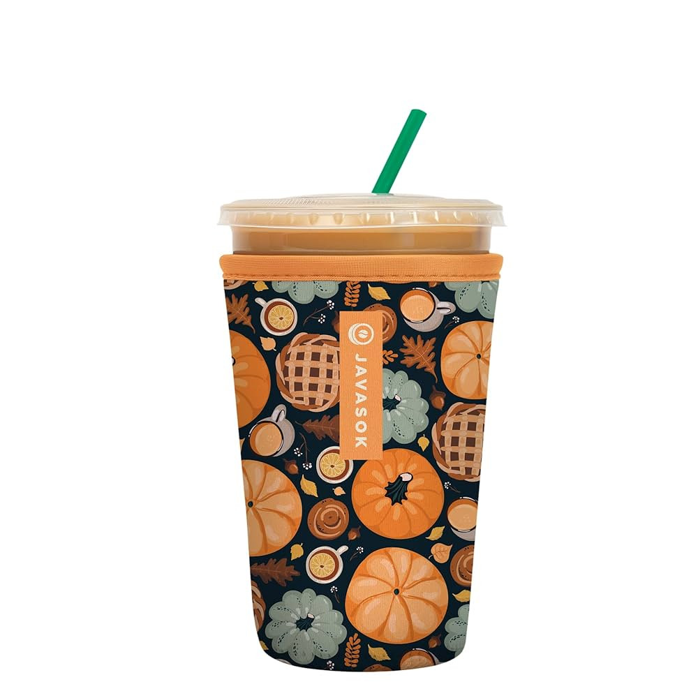 Sok It JavaSok Iced Coffee & Cold Soda Insulated Neoprene Cup Sleeve (Give Thanks, Medium: 22-28o... | Amazon (US)