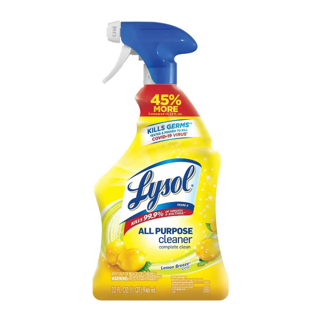 Lysol Lemon Breeze Scented All Purpose Cleaner & Disinfectant Spray - 32oz | Target