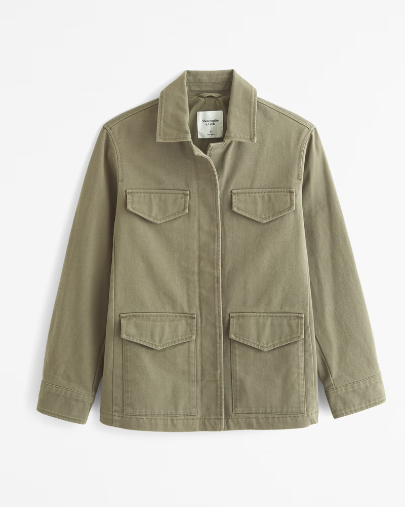 Abercrombie & Fitch Women's Utility Jacket in Olive - Size XXS | Abercrombie & Fitch (US)