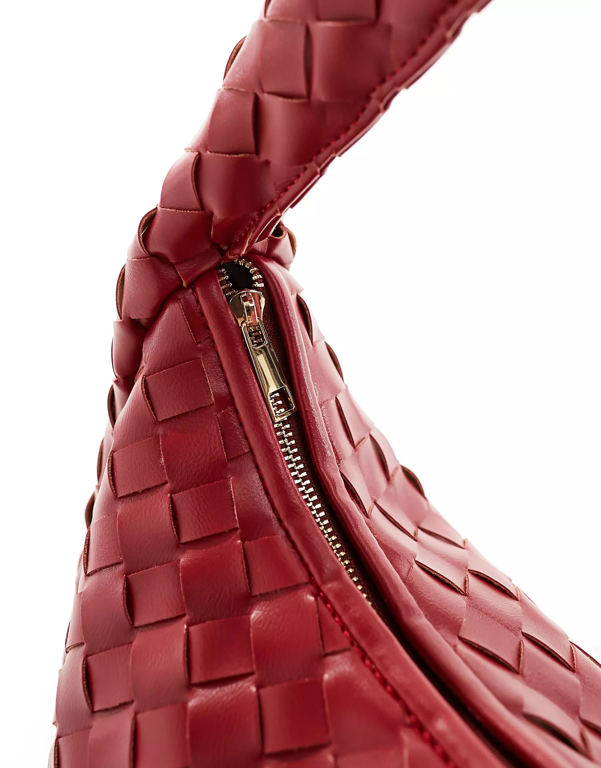 Glamorous woven oversized shoulder bag in dark red | ASOS (Global)