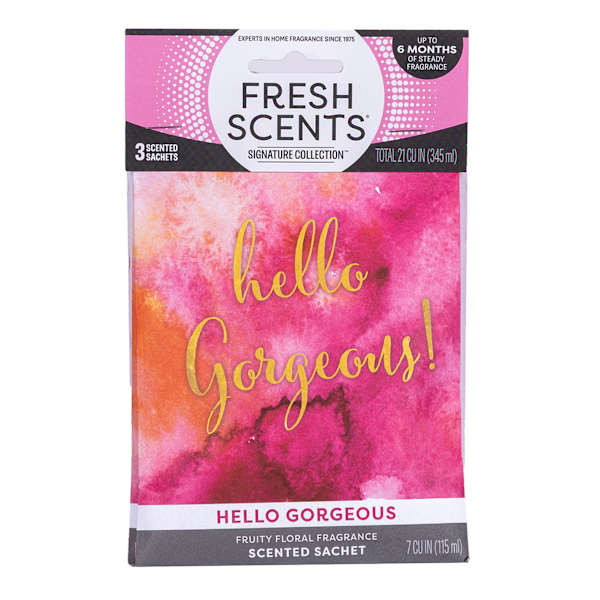 3-Pack Hello Gorgeous Scented Sachets, Paper, sold by At Home | At Home