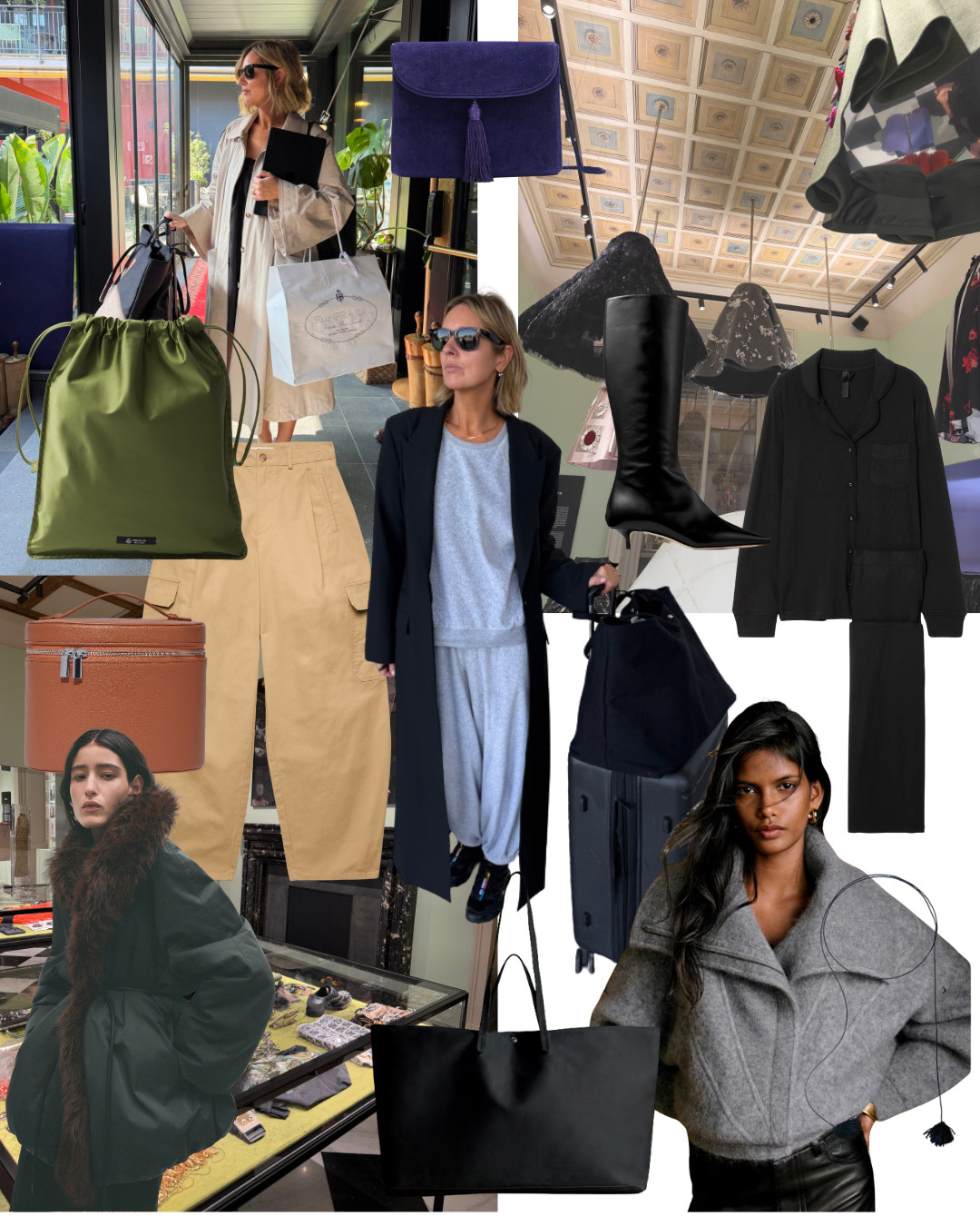 Pieces I Keep Coming Back To
| Beige Cargo | Prada Wash Bag | Skims Pyjama Set | Saie Vanity Case | Jimmy Choo | Sezane Jacket | Autumn Finds 

 #LTKFashionMonth #LTKautumn #LTKeurope