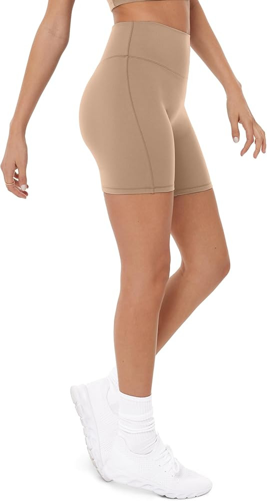 High Waisted Buttery Soft Shorts for Women | Pilates Yoga Sculpting 6-Inch Biker Shorts Women | L... | Amazon (US)