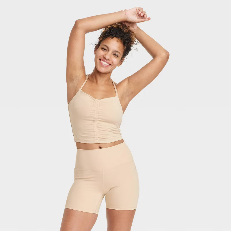 Women's Flex Shirred Cropped Tank Top - All in Motion™ | Target