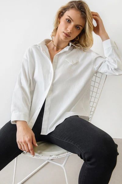 Leslie White Button Shirt | J.ING