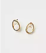Mother Of Pearl Center Stud Earrings | LOFT