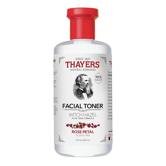 Thayers Alcohol-Free, Hydrating Rose Petal Witch Hazel Facial Toner with Aloe Vera Formula, Vegan... | Amazon (US)