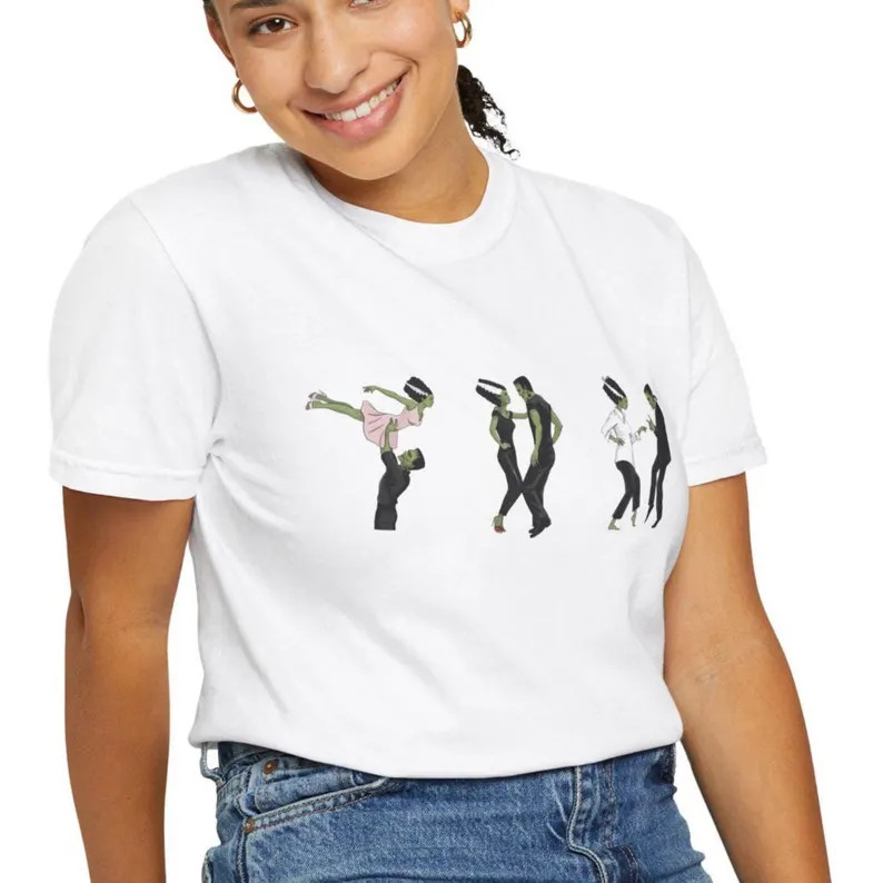 Frankenstein & Bride Dance Shirt - Vintage Horror Movie Mashup Tee - Etsy | Etsy (US)