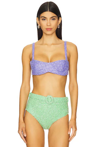 Oceanus Heidi Underwire Beaded Bikini Top in Lilac from Revolve.com | Revolve Clothing (Global)
