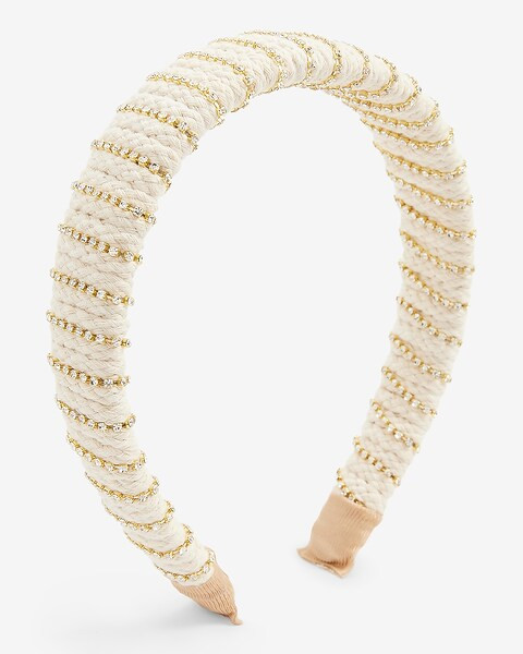 Straw Rhinestone Headband | Express