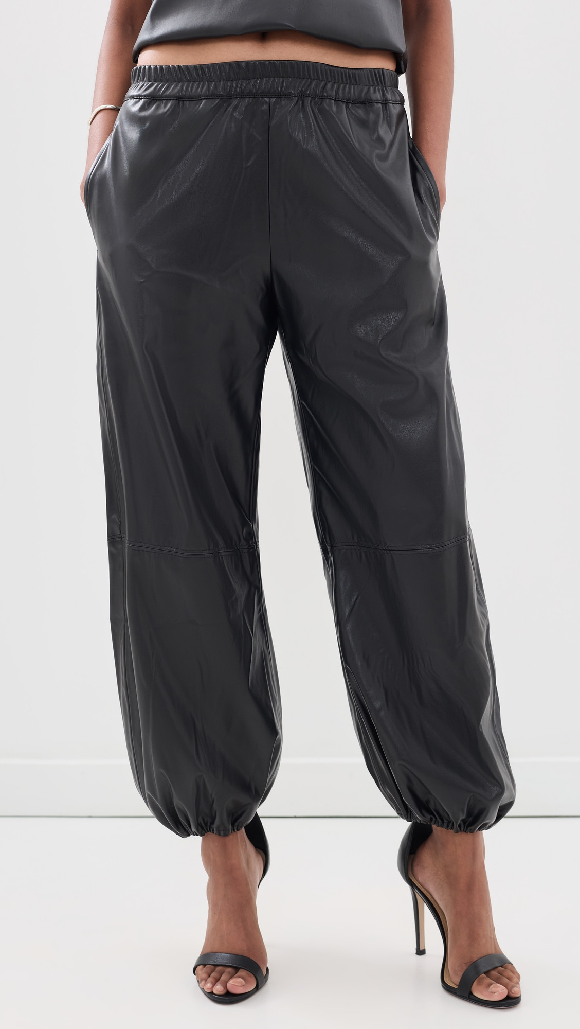 WAYF Camryn Faux Leather Balloon Pants Black S | Shopbop