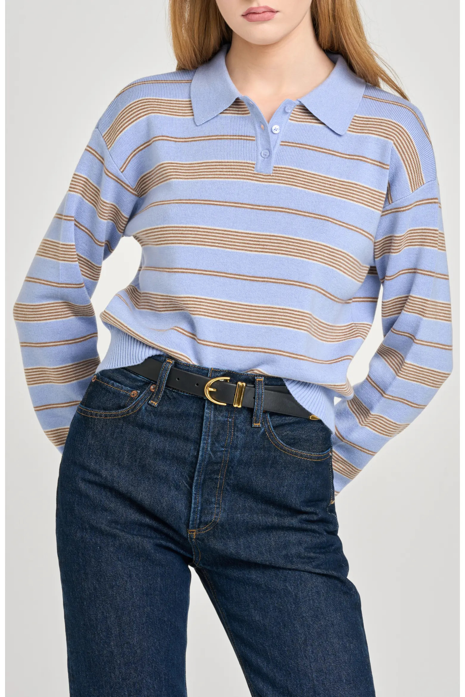 WAYF Carter Stripe Polo Sweater (Women) | Nordstromrack | Nordstrom Rack