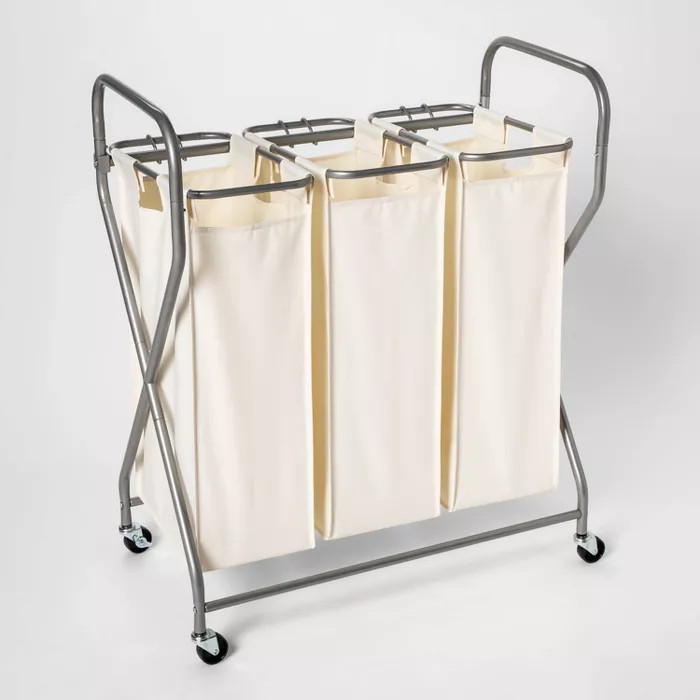 Rolling Triple Laundry Sorter White - Threshold™ | Target