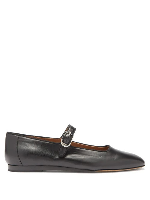 Le Monde Beryl - Leather Mary Jane Ballet Flats - Womens - Black | Matches (US)