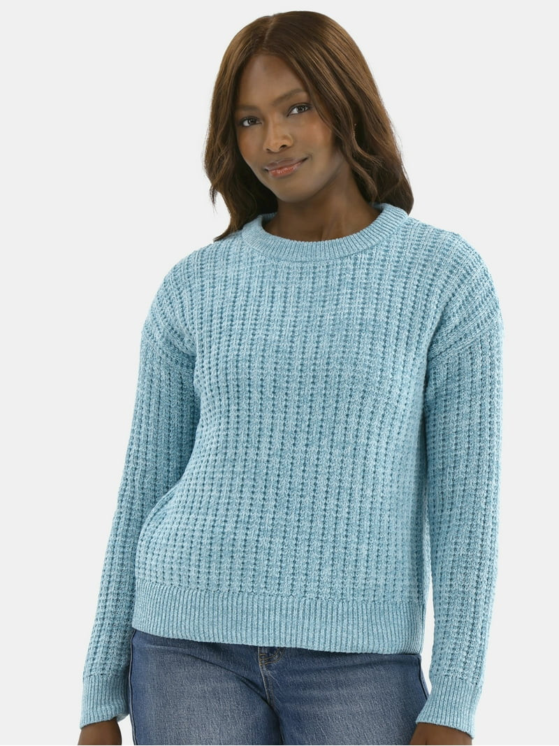 Time and Tru Women's and Women’s Plus Textured Stitch Sweater, Midweight, Sizes XS-4X | Walmart (US)