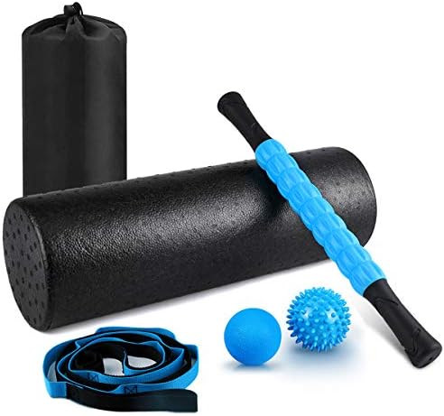 KeShi Foam Roller Set, 18” Muscle Foam Roller, 17” Massage Roller Stick, Spiky Massage Ball, ... | Amazon (US)