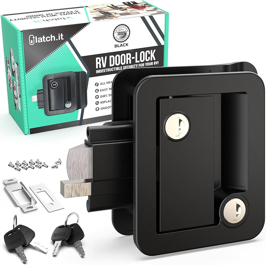 LATCH.IT Black RV Door Lock Replacement | RV Door Locks | RV Door Handle w/ 4 Keys | Camper Door ... | Amazon (US)