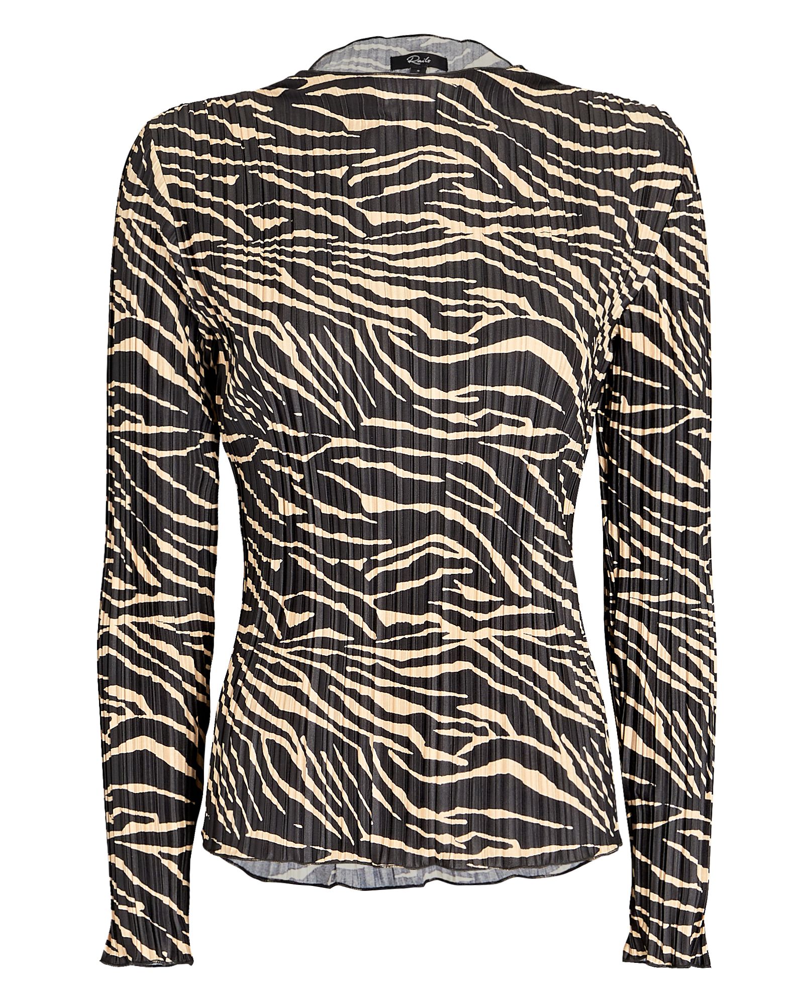 Aasia Zebra Plissé Satin Top | INTERMIX