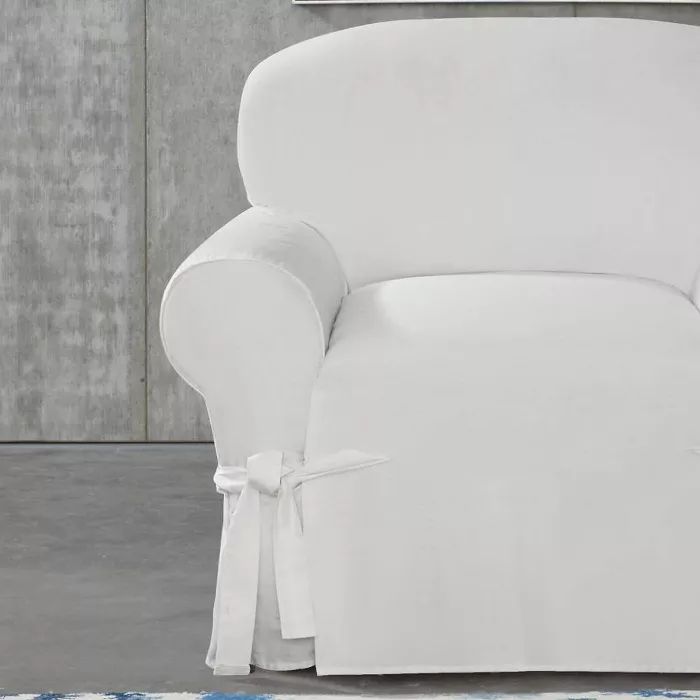 Cotton Canvas Relaxed Fit Slipcover Chair - Sure Fit | Target