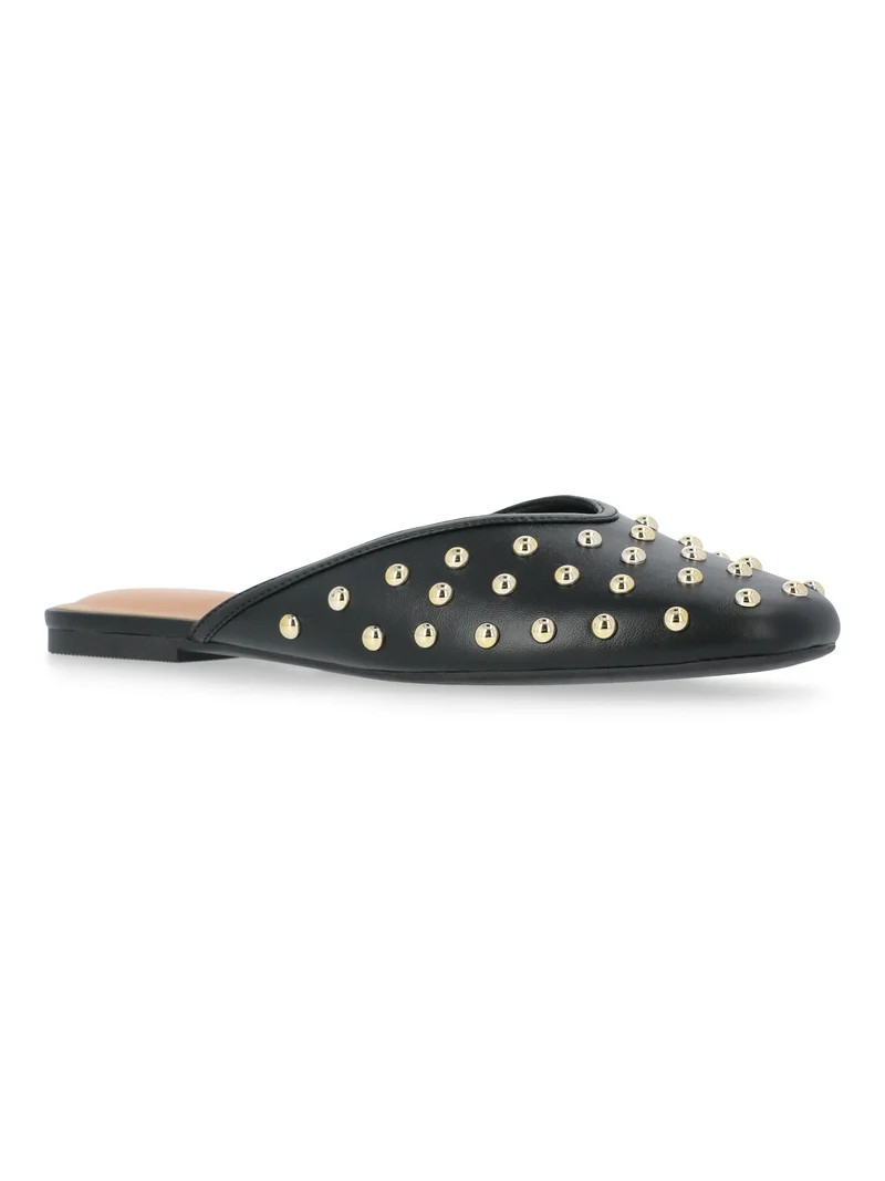 Time and Tru Women's Studded Faux Leather Mules | Walmart (US)