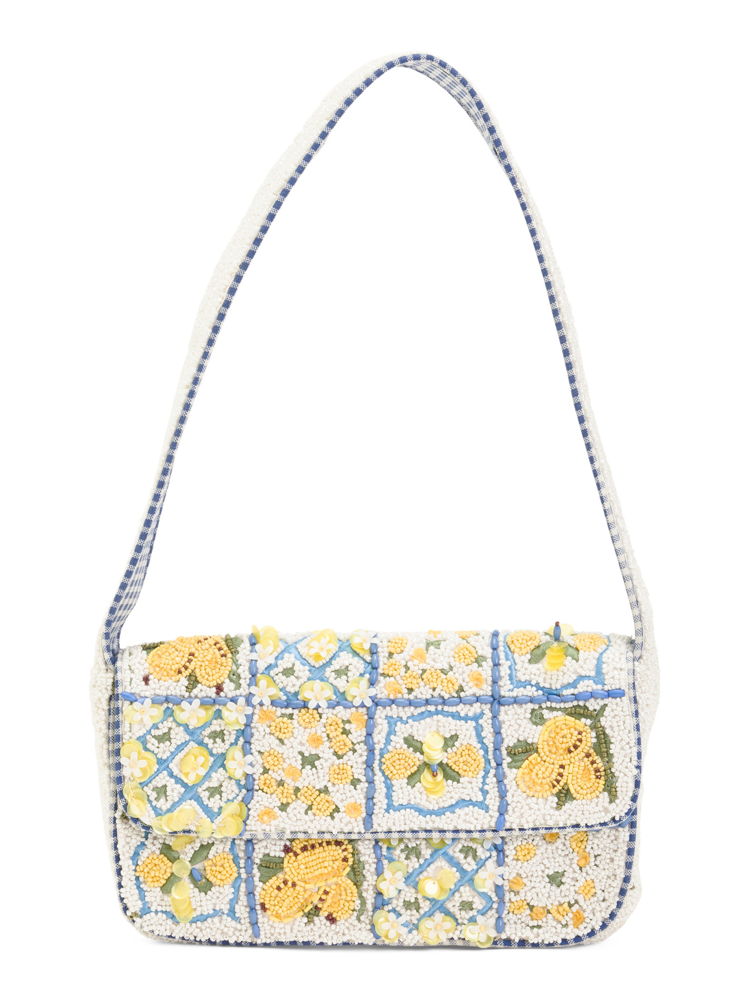 Lemon And Petals Beaded Shoulder Bag | TJ Maxx